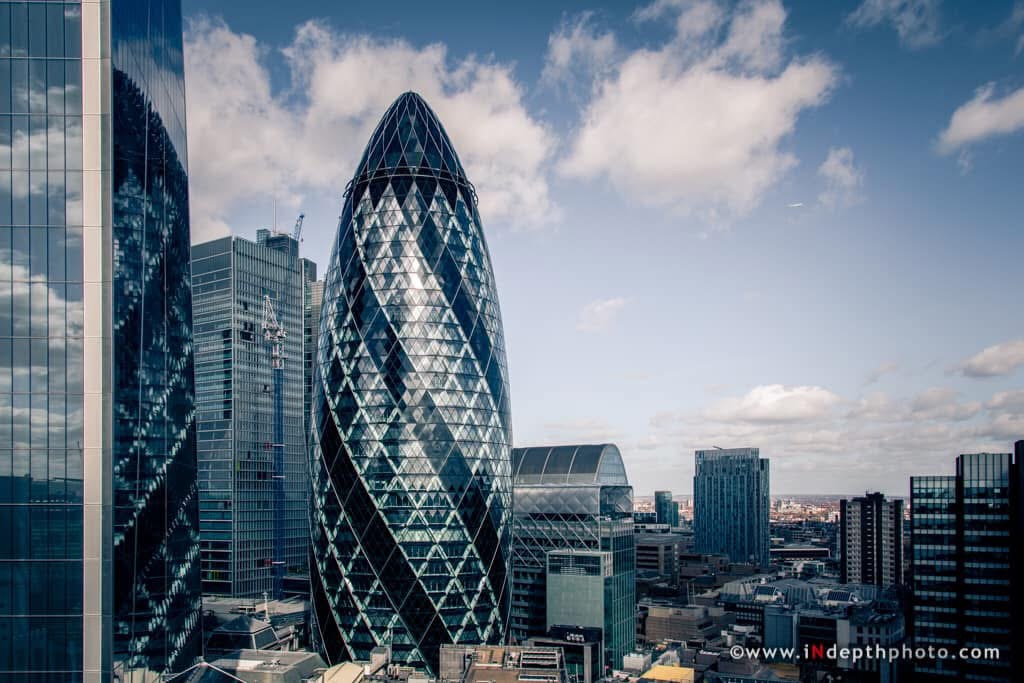 The Gherkin and London skyline