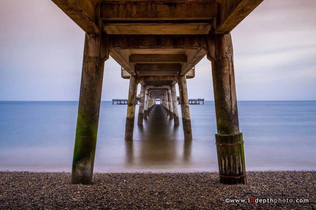 Pier structure over calm water