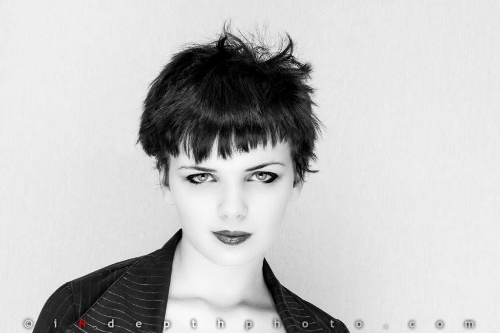 Black and white close portrait