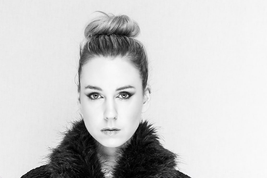 Black and white portrait of Angela
